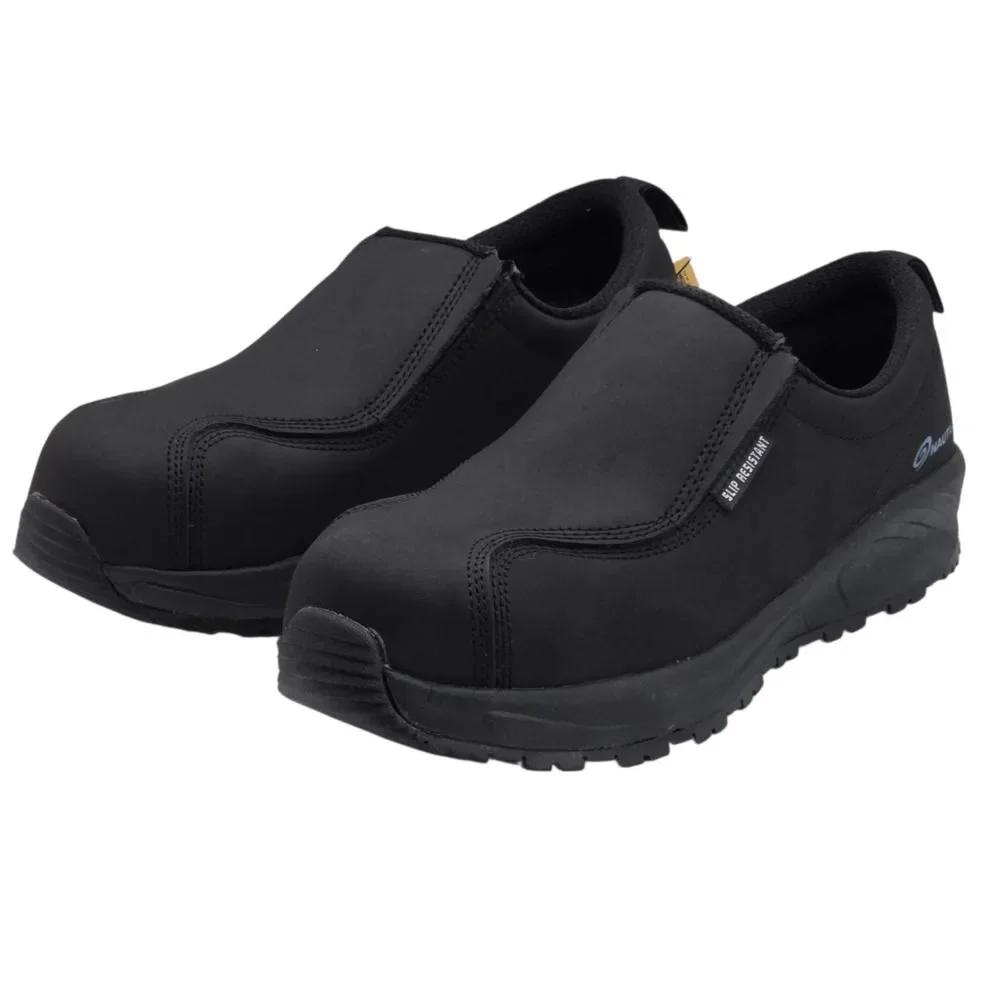Nautilus N2531 Women's Black Safety Shoes 9.5M Guard Slip‎ On Metal Free Leather